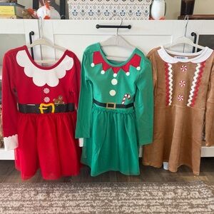 Old Navy Red, Green & Brown Holiday Girls' Costume Dresses (Set of 3)